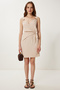 Women's Beige Strap Summer Mini Ayrobin Dress Gx00008 - 2