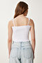 Women's Sky Blue White 2 Pack Strap Stretch Crop Knitted Blouse Wf00157 - 6