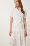 Women's Bone Pink Polka Dot Textured Summer Crinkle Dress Tp00055 - 3