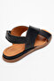 706 Genuine Leather Black Skin Women's Sandals - 5