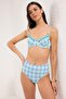 Çini Desenli Taş Baskı Balconette Kaplı Hipster Yüksek Bel Bikini Takımı TBESS25BT00142