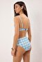 Çini Desenli Taş Baskı Balconette Kaplı Hipster Yüksek Bel Bikini Takımı TBESS25BT00142 - 4