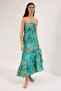 Floral Pattern Woven Ruffle Maxi Beach Dress Tbess25El00119 - 2