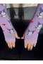 Kuromi Heart Gloves Oversleeves |   Best Friends Kuromi Melody Cinnamoroll Gift Gloves - 4