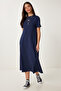 A-Line Summer Knitted Dress Dark Blue Lub0005
