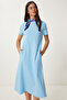 A-Line Summer Knitted Dress Sky Blue Lub0005 - 4
