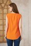 Women's Orange Square Neck Thick Strap Sleeveless Linen Short Sleeve Summer Casual Shirt Blouse 700-2911275 - 5