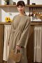 Cotton Blend Ribbed Mink Dress - 5