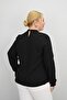 Women's Plus Size Judge Collar Stone Brooch Detailed Blouse 0034-25 - 6