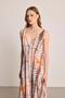 Butterfly Collection Long Lyocell Dress - Brown