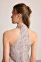Ruffled Chiffon Blouse - Gray - 8