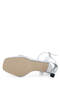 Women's Vegan Silver Heeled Shoes - 4