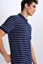 Regular Fit Striped Knitwear Short Sleeve Polo T-Shirt C4150Ax25Sm - 6