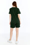 Women's 2-Piece Khaki T-Shirt & Double Leg Shorts Set, Combed Cotton, Lycra Fabric Regular Fit - 7