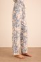 Patterned Viscon Linen, Elastic Waist Pajama Bottoms - 3