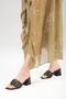 Erna Black Color Women's Slippers with Buckle Accessories - 6