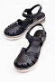 Women's Genuine Leather Closed-Front Orthopedic Sandals, Wedge Heel Sandals - 3