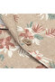 Beige Albiate Tropical Floral Pattern Hawaiian Collar Short Sleeve Linen Shirt - 3