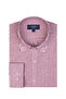 قميص Albini Cherry White Gingham Buttoned Collar Tailor Fit من الكتان الدلاف - 2