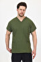 Unisex Terikoton Green Doctor Nurse Uniform Medical Uniform Surgical Top Thin Fabric (Top) - 7
