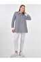 Cotton Blended Line Pattern Basic Tunic Navy Blue - 2