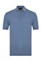 Blue Polo Neck Pique Cotton Regular Fit T-Shirt