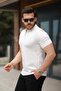 Men's Zipper Collar Short Sleeve T-Shirt - 2