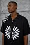 Men's Shirt Nmrc Floral Short Sleeve Black Oversize Printed Muslin - 2