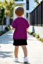 Boy's Purple Balance Printed Tshirt Shorts Bottom-Top Set 5-6 / 11-12 Years Old - 2