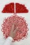 Red Bride Groom Handkerchief Sequin Sequin Pearl and Crystal Stone Detailed Wedding Henna Circumcision Promise Engagement Halay - 3