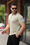Men's Zipper Collar Short Sleeve T-Shirt - 2