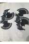 Black Bead Embroidered Brode Guipure Applique Sewing Accessory 2 Pieces - 6