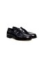 Dark Blue Color Laceless Genuine Leather Men's Shoes