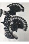 Black Bead Embroidered Brode Guipure Applique Sewing Accessory 2 Pieces