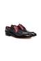 Black Bordo Color Lace up Khaki Leather Men's Shoes