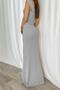 Gray Women's One Shoulder Slit Detail Crepe Fabric Maxi Size Dress - 2