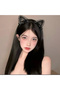 Cat Ear Ribbon Black Tulle Detail Cosplay Anime Gothic Teenage Girls Children Baby Crown Hair Aksesua - 3