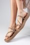 Palmira Mink Color Blunt Toe Women's Flat Slippers with Inflatable Bands - 5