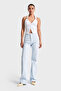 Women's Baby Blue 6S5-103 Straight Fit High Waist 100% Cotton Denim Jean - 2