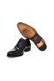 Black Color Lace-Up Genuine Leather Men's Shoes - 3