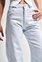 Women's Baby Blue 6S5-103 Straight Fit High Waist 100% Cotton Denim Jean - 3
