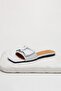 Cristina Genuine Leather White Women's Heelless Flat Slippers - 7