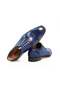 Cobalt Color Lace up Khaki Leather Men's Shoes - 2
