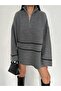 Dgn's Striped & Slitted Women's T-Shirt Sweatshirt - 6