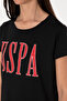 Women's Black Crew Neck T-Shirt 50305842-Vr046 - 7
