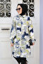 Patterned Oil Green Hijab Tunic 11677YY - 2