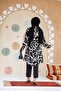 Patterned Ecru Hijab Tunic 11711E - 3