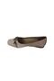 Yazkiş Women's Skin Satin Shiny Fabric Ballerinas with Buckle on the Top - 3