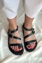 Smootie Black Leather Flip Flops Women's Sandals - 2