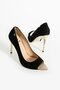 Women's Genuine Leather Stone Embellished Heeled Shoes Embellishments - 4